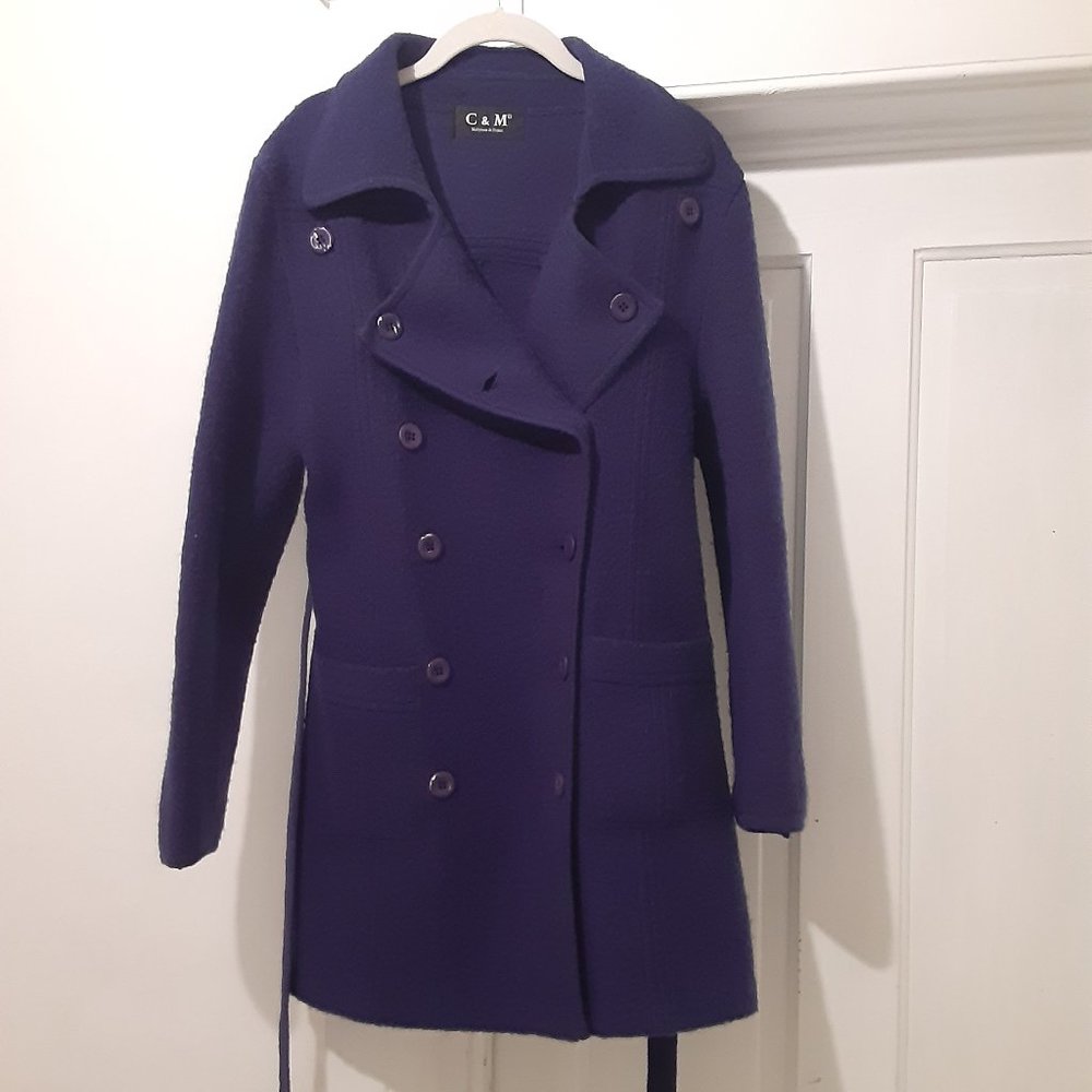 C & M Boiled Wool Coat, Blue